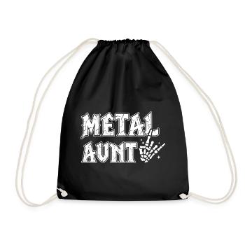Metal Aunt Heavy Metal Geschenk für Tante - Turnbeutel - Schwarz - Vorne