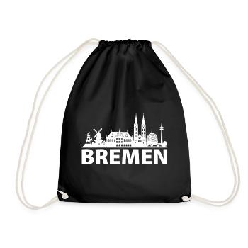 BREMEN Skyline weiss - Turnbeutel - Schwarz - Vorne