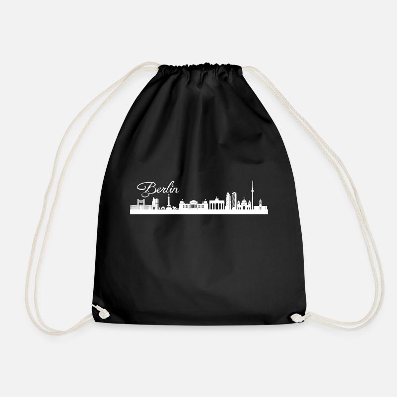 Berliner Skyline - Turnbeutel - Schwarz
