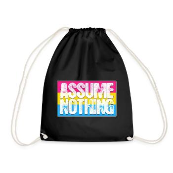 Assume Nothing Pansexual Pride Flag - Drawstring Bag - black - Front