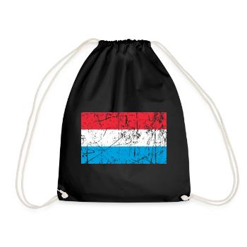Luxembourg Luxemburg Luxembourg Fahne flag - Drawstring Bag - black - Front