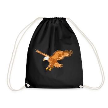 Adler Greifvogel - Turnbeutel - Schwarz - Vorne