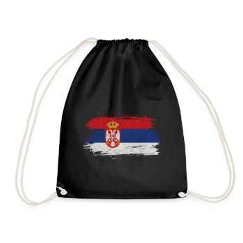 Drapeau vintage de la Serbie - Sac de sport léger - noir - Devant