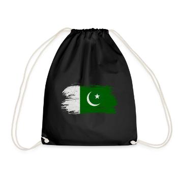 Pakistan flag - Drawstring Bag - black - Front