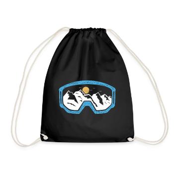 Skibrille Ski Skifahren Skiurlaub Geschenk Berge - Turnbeutel - Schwarz - Vorne