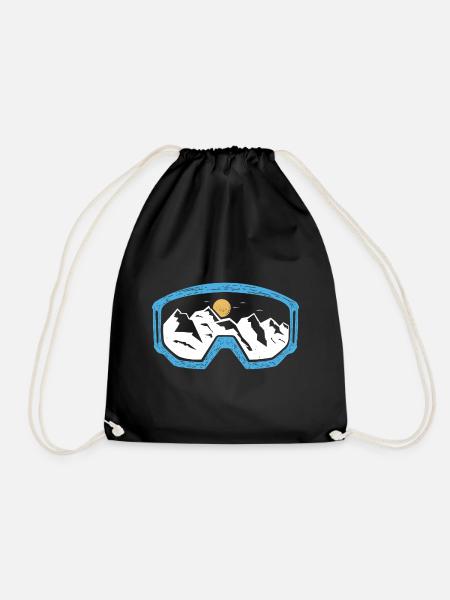 Skibrille Ski Skifahren Skiurlaub Geschenk Berge - Turnbeutel - Schwarz
