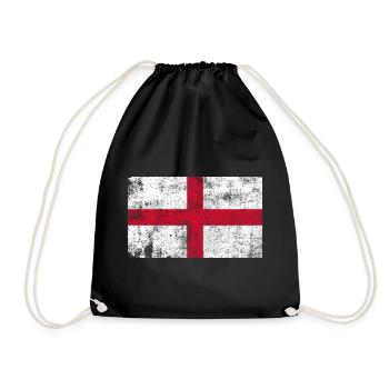 England Flag Flag Grunge Retro Vintage - Drawstring Bag - black - Front
