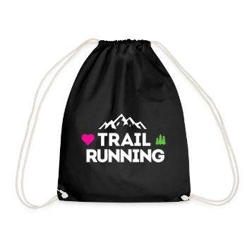 I Love Trail Running - Drawstring Bag - black - Front