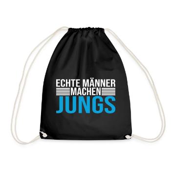Echte Männer Machen Jungs - Turnbeutel - Schwarz - Vorne