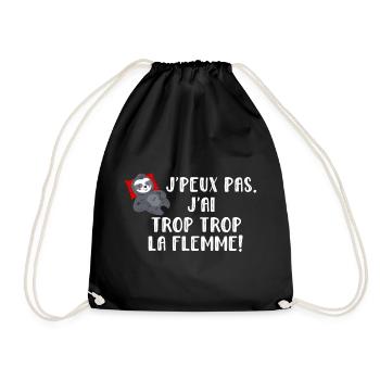 j peux pas j ai la flemme - Sac de sport léger - noir - Devant