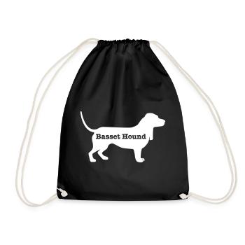 Basset Hound - Drawstring Bag - black - Front