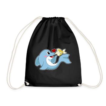 Dauphin Love Fish - Sac de sport léger - noir - Devant