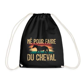 Né pour faire du cheval. amoureux des chevaux. - Sac de sport léger - noir - Devant