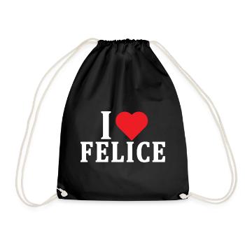 t-shirt I love Happy t-shirt gift idea - Drawstring Bag - black - Front