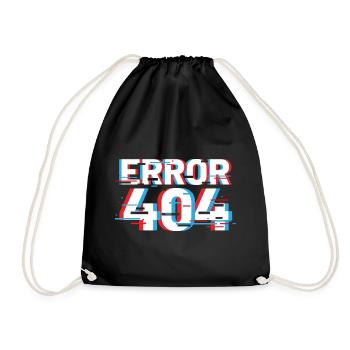 Error 404 Glitch - Drawstring Bag - black - Front