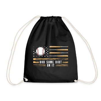 Baseball Player Winner America Team - Drawstring Bag - black - Front