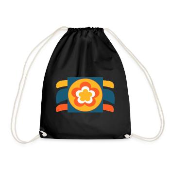 Fleur Motif Rétro Hippie Festival des années 70 - Sac de sport léger - noir - Devant