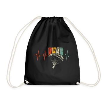 Pulsation Parachute Rétro Symbole de Battement de Coeur Jumper - Sac de sport léger - noir - Devant