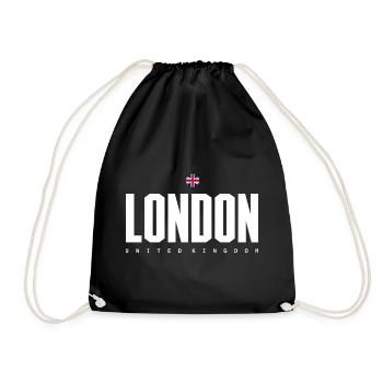 London Bold Bloc UK Flag - Drawstring Bag - black - Front