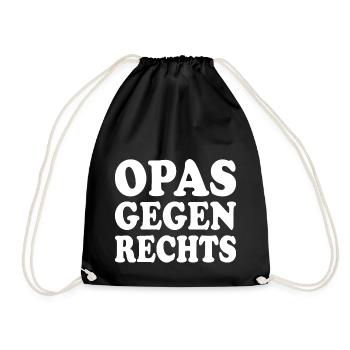 Opas gegen rechts - Turnbeutel - Schwarz - Vorne