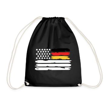 Deutschland USA Flagge Deutsch Amerikaner - Turnbeutel - Schwarz - Vorne