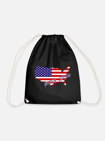Landkarte der Vereinigten Staaten, American Pride - Turnbeutel - Schwarz