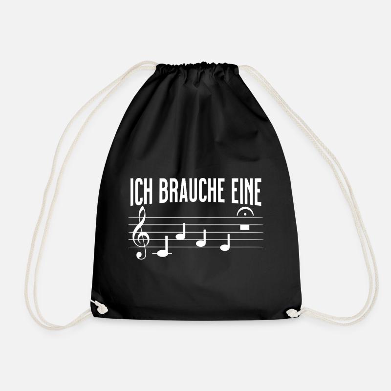 Ich brauche eine Kaffeepause mit Musiknoten - Turnbeutel - Schwarz