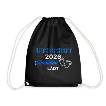 VATERSCHAFT 2026 LÄDT Bald Papa Lustig - Turnbeutel - Schwarz - Vorne