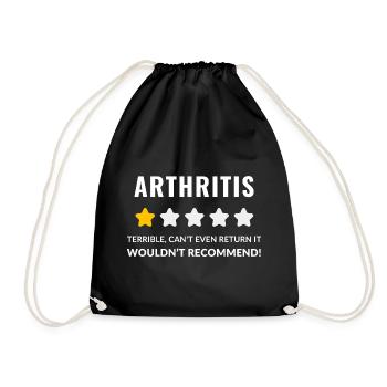 Bold Arthritis Awareness Typography Design - Drawstring Bag - black - Front
