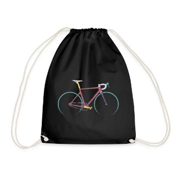 Chemise de vélo de route vintage – Motif de vélo rétro - Sac de sport léger - noir - Devant