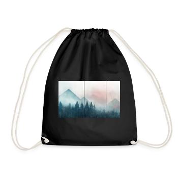 Berge Vintage - Turnbeutel - Schwarz - Vorne