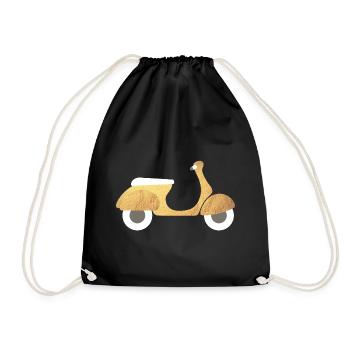Roller Gold Luxus Italien exklusiv Retro Vintage  - Turnbeutel - Schwarz - Vorne