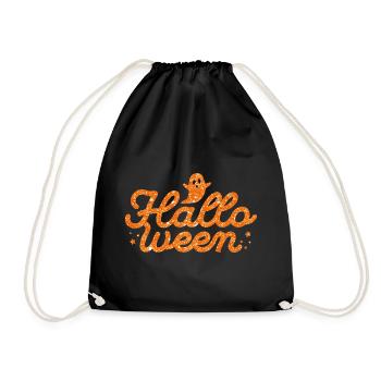 Halloween Orange paillettes fantôme - Sac de sport léger - noir - Devant