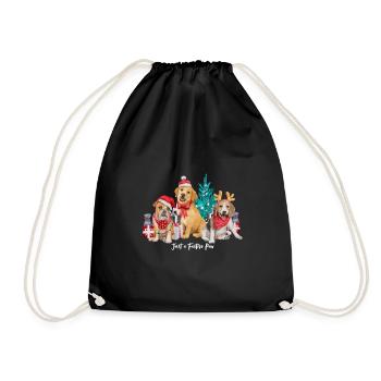 Hunde-Weihnachten - Turnbeutel - Schwarz - Vorne