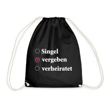 Relationship Status Selection Single - Taken - Drawstring Bag - black - Front