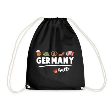 Drapeau de l’Allemagne Bière Bretzel Saucisse Allemagne - Sac de sport léger - noir - Devant