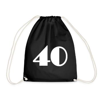 40. 40 YEARS. 40th ANNIVERSARY. 40 YEARS ANNIVERSARY. - Drawstring Bag - black - Front