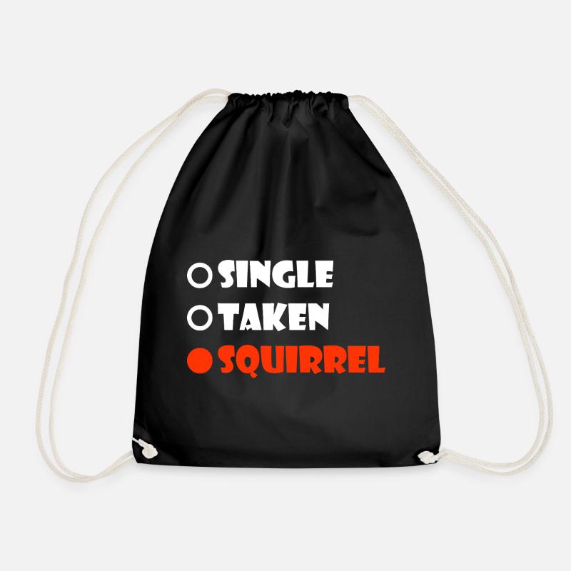 Single Taken Squirrel - Drawstring Bag - black