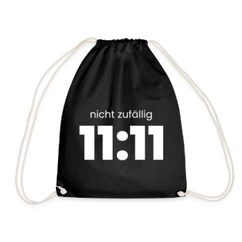 11:11 Nicht zufällig – Cosmic Timing Shirt - Turnbeutel - Schwarz - Vorne