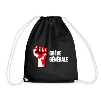 Poing Levé Manif Syndicaliste En grève Générale - Sac de sport léger - noir - Devant