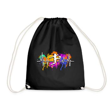 Battements de cœur du football féminin - Sac de sport léger - noir - Devant