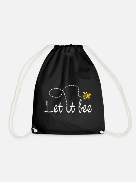 Bee Let it be - Drawstring Bag - black