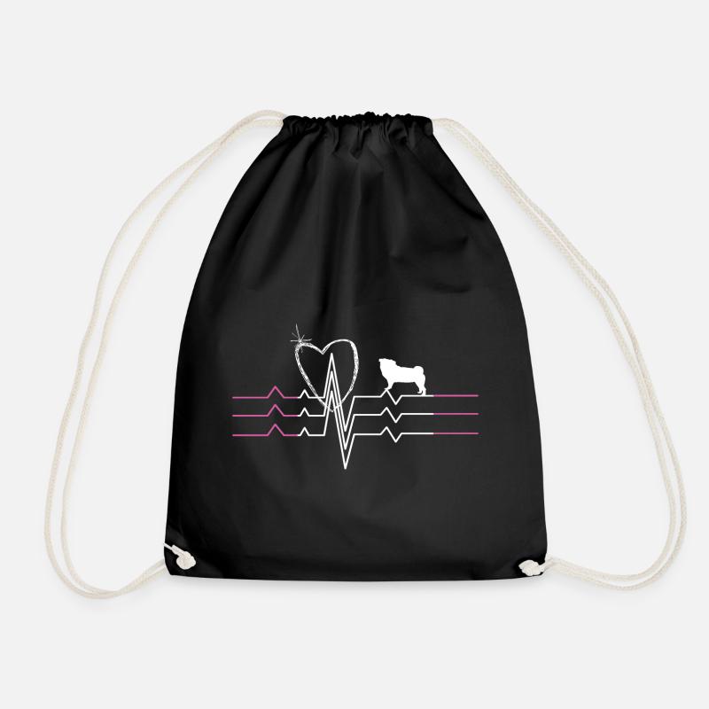 Mops Liebe - Turnbeutel - Schwarz