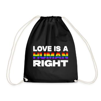 Love Is A Human Right LGBTQIA+ CSD Gay Pride - Turnbeutel - Schwarz - Vorne