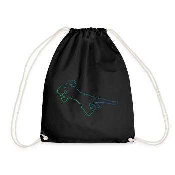 Women's Football Player Footballer Female Footballer - Drawstring Bag - black - Front