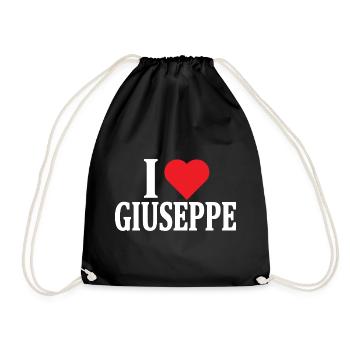 T-Shirt Ich liebe Giuseppe T-Shirt Geschenkidee - Turnbeutel - Schwarz - Vorne