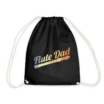 Flöte Vater - Turnbeutel - Schwarz - Vorne