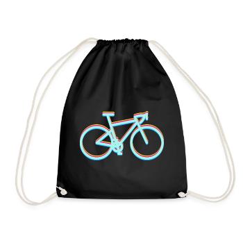 Gravel Bike Rennrad Fahrrad Glitch - Turnbeutel - Schwarz - Vorne