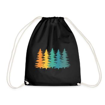 Forest Ranger Retro Gift - Drawstring Bag - black - Front