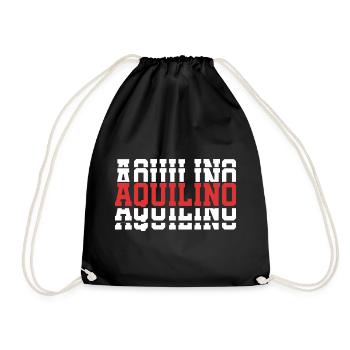 Aquilino t-shirt stacked text gift t-shirt - Drawstring Bag - black - Front